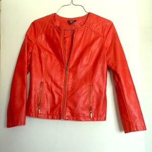 Red Pleather Moto Jacket